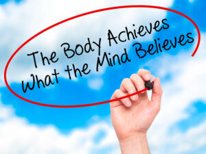 Man Hand Writing The Body Achieves What The Mind Believes With B