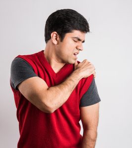 indian man with shoulder pain, shoulder pain and asian man, hand